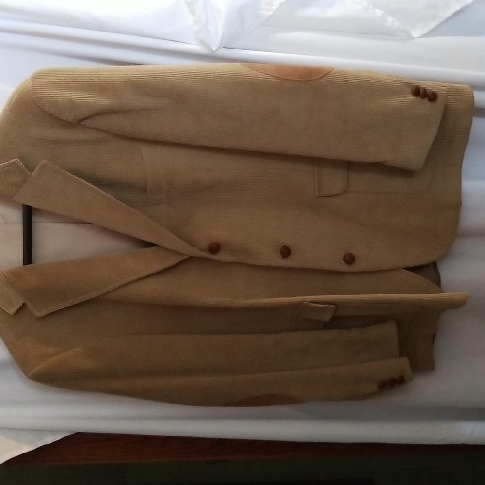 Vintage  mens Orvis USA  Tan corduroy  sport coat, size 48